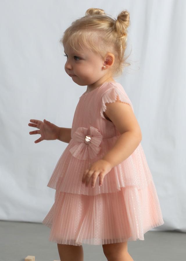 Vestito tulle plissettato neonata 