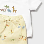 Completo 4 pezzi pantalone corto neonato 
