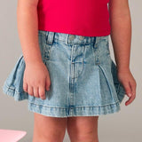 Gonna jeans con pieghe bambina 