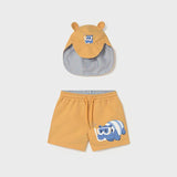 Completo costume cappello con orecchie protezione solare neonato 