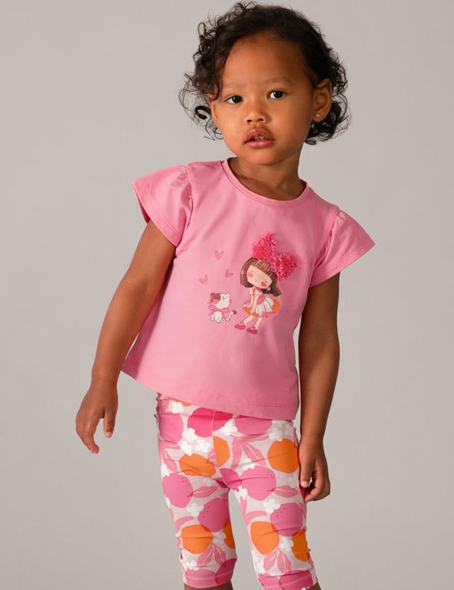 Completo leggings stampato neonata 