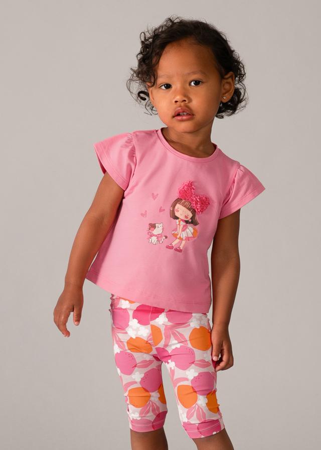 Completo leggings stampato neonata 