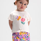 Completo 3 pezzi con pantaloncino neonata 