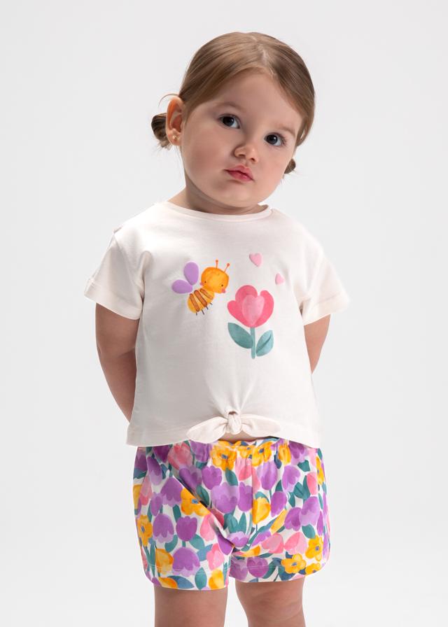 Completo 3 pezzi con pantaloncino neonata 