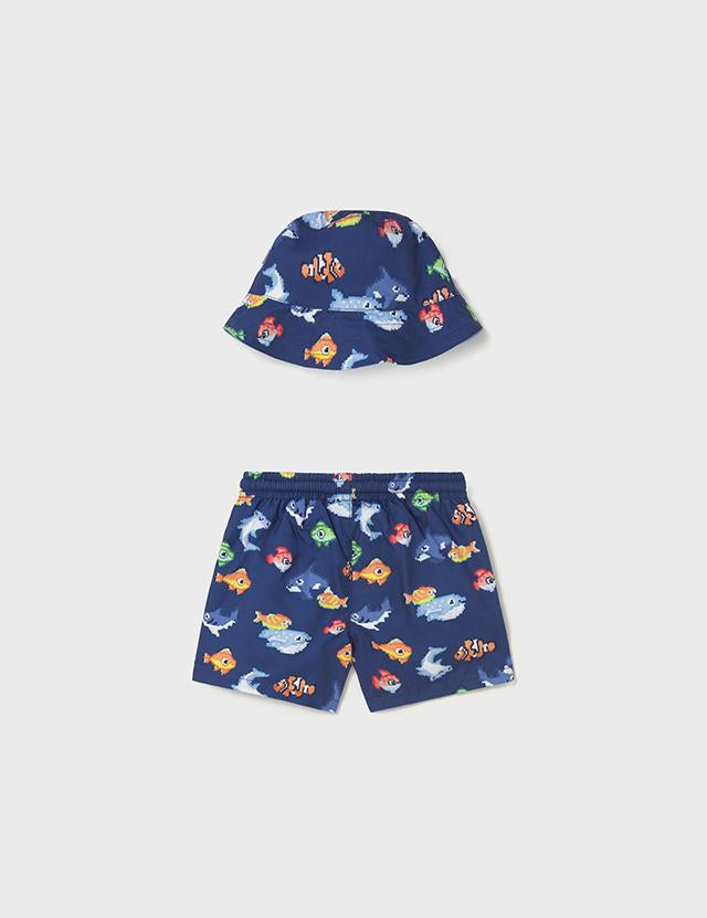 Completo costume e cappello reversibili protezione solare neonato 