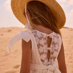 Vestito cerimonia con dettagli in pizzo bambina 