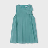 Vestito plissettato fiocco bambina 