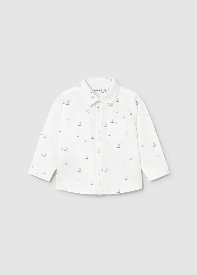 Camicia in lino manica lunga neonato 