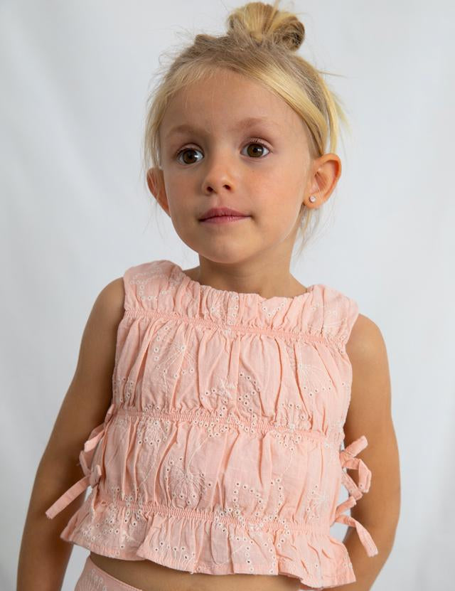 Completo fondo ampio ricamato bambina 