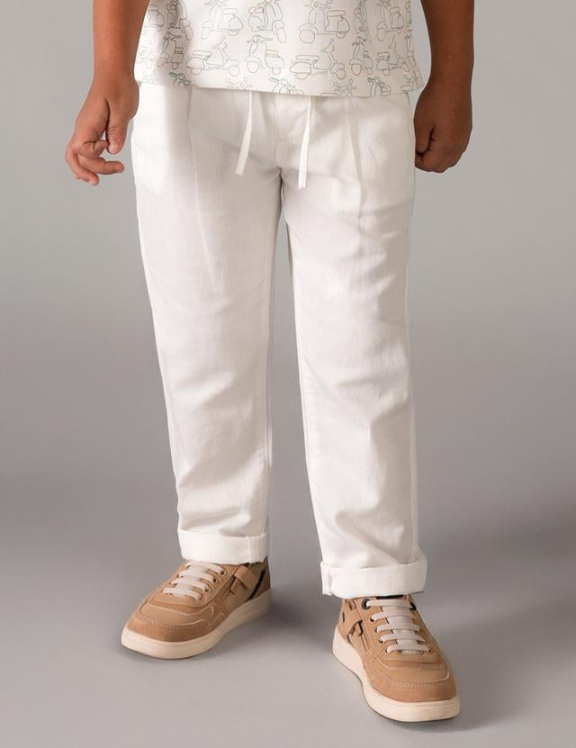 Pantalone lungo morbido chino in lino bambino 