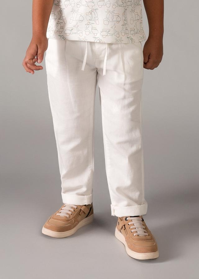 Pantalone lungo morbido chino in lino bambino 
