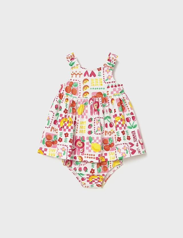 Vestito stampato con copripannolino neonata 