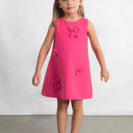 Vestito applicazione floreale bambina 