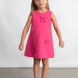 Vestito applicazione floreale bambina 