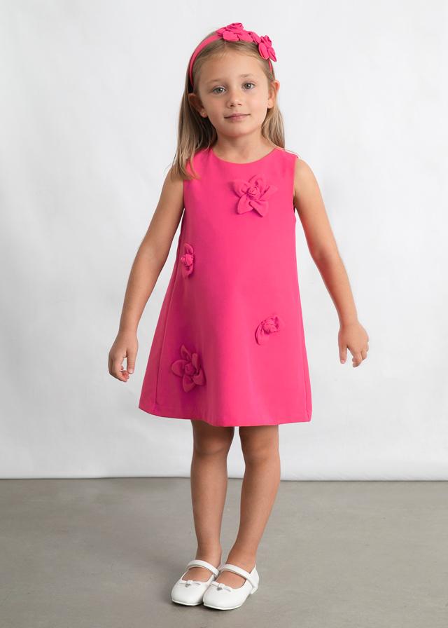 Vestito applicazione floreale bambina 