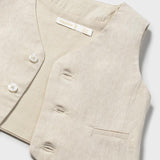 Gilet elegante in lino neonato<BR/> 