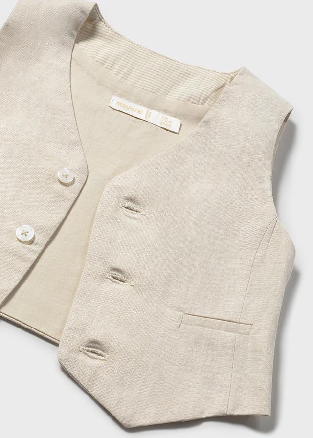 Gilet elegante in lino neonato<BR/> 
