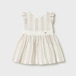 Vestito righe nocciola neonata 