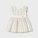 Vestito righe nocciola neonata 