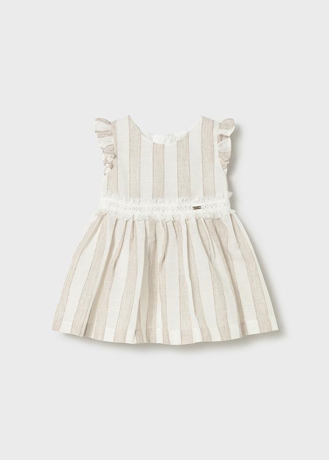 Vestito righe nocciola neonata 