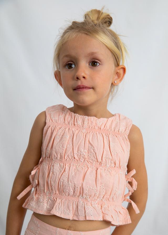 Completo fondo ampio ricamato bambina 