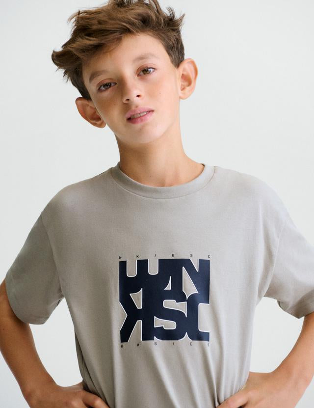 Maglietta lettere basic ragazzo 