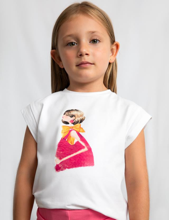 Maglietta stampata bambola bambina 