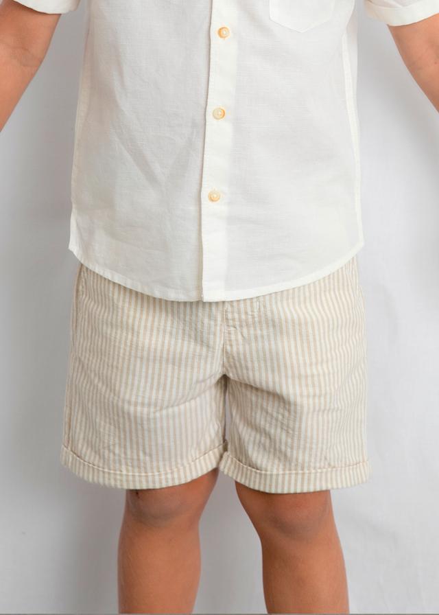 Completo bermuda e camicia in lino bambino 
