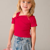 Gonna jeans con pieghe bambina 