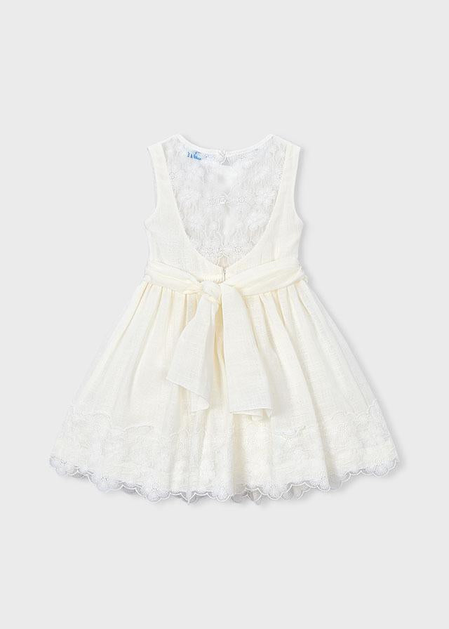 Vestito cerimonia con dettagli in pizzo bambina 