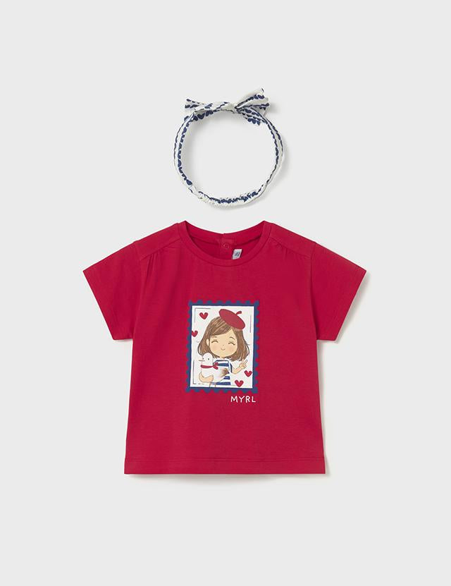 Maglietta con fascia stampata neonata 