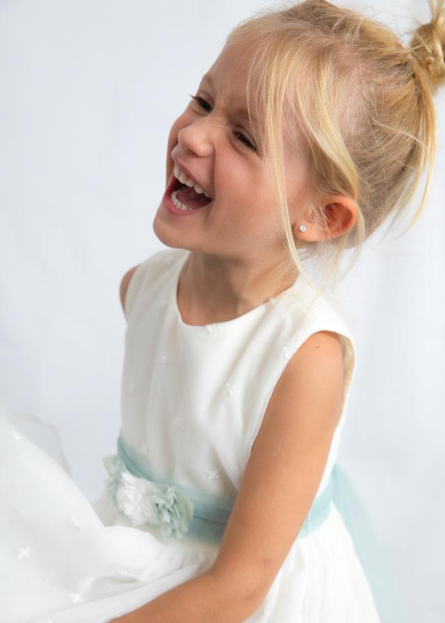 Vestito cerimonia tulle ricamato bambina 