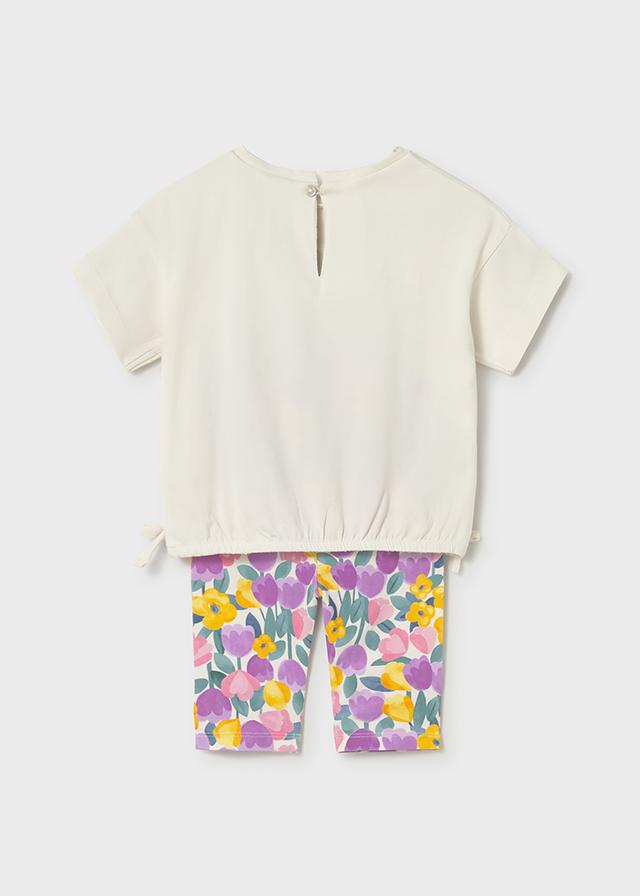 Completo leggings stampato neonata 