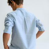 Camicia manica lunga colletto alla coreana ragazzo 