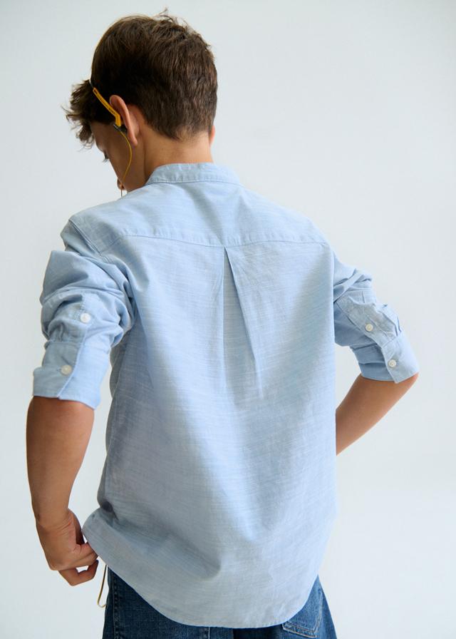 Camicia manica lunga colletto alla coreana ragazzo 