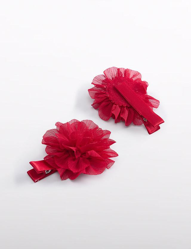 Set 2 fermagli fiori chiffon ragazza Abel e Lula 