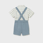 Completo pantaloncine e camicia con papillon neonato 