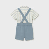 Completo pantaloncine e camicia con papillon neonato 