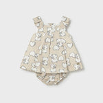 Vestito lino orsetto neonata 