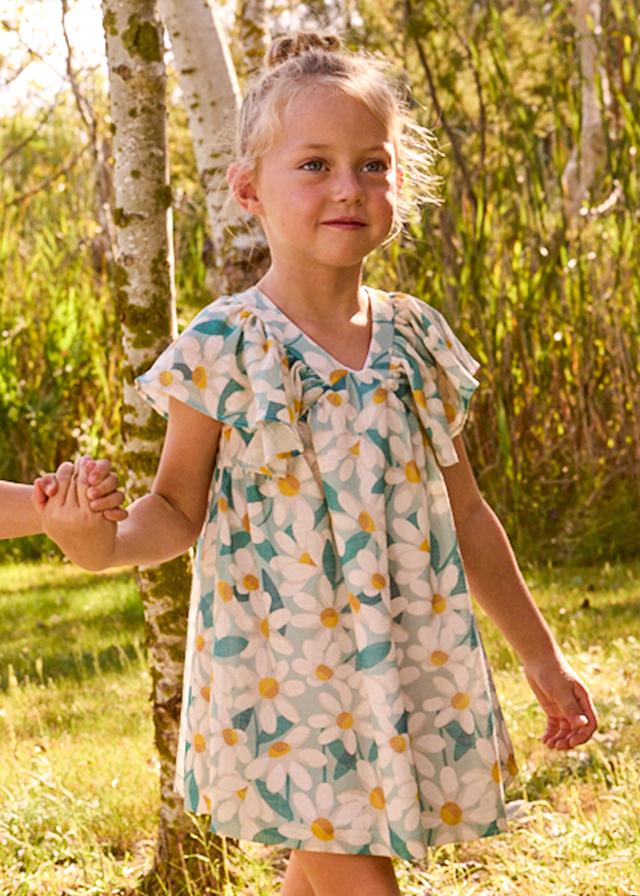 Vestito cerimonia stampa floreale bambina 