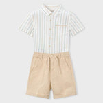 Completo bermuda e camicia in lino bambino 