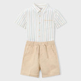 Completo bermuda e camicia in lino bambino 