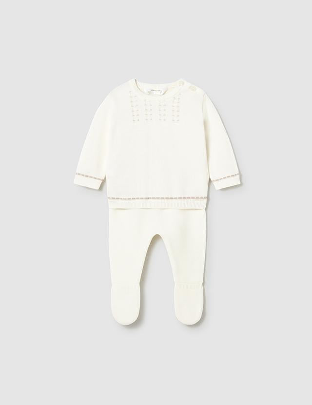 Completo ghettina e maglione tricot neonato<BR/> 