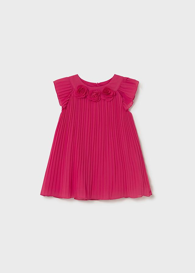 Vestito plissettato con fiori neonata 