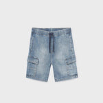 Bermuda cargo in denim ragazzo 