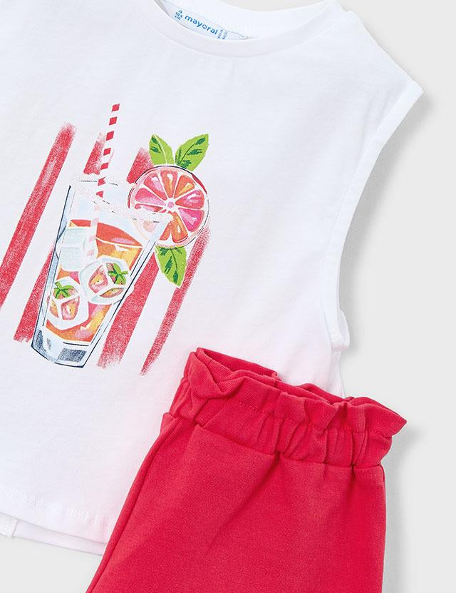 Completo short stamapato bambina 