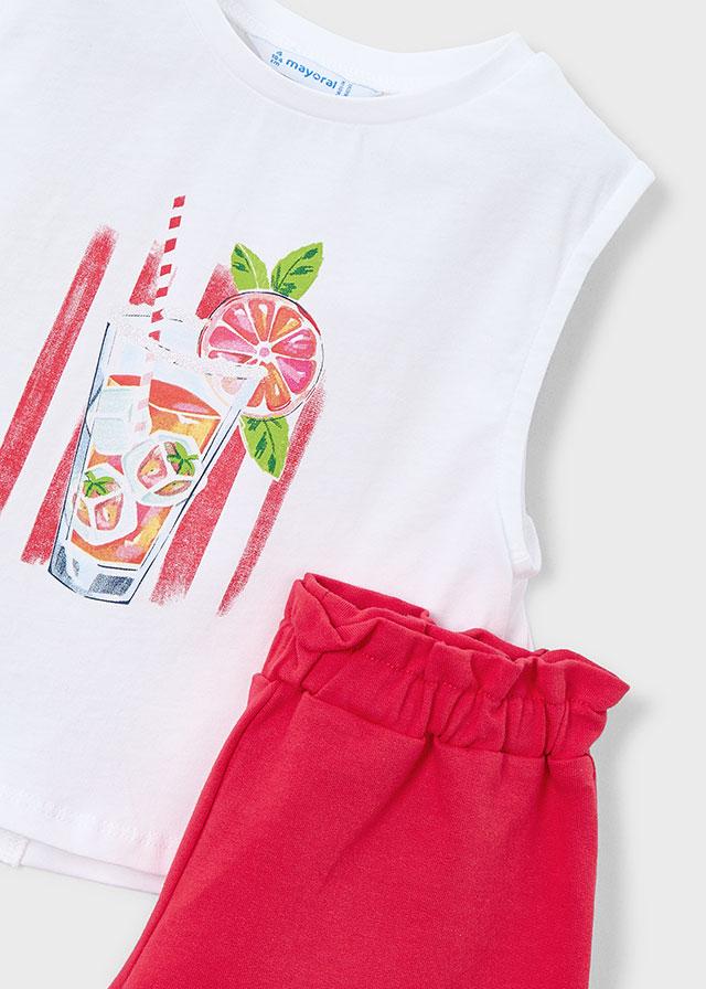 Completo short stamapato bambina 