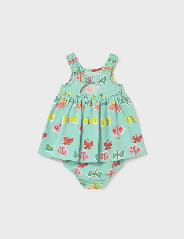 Vestito stampato con copripannolino neonata 