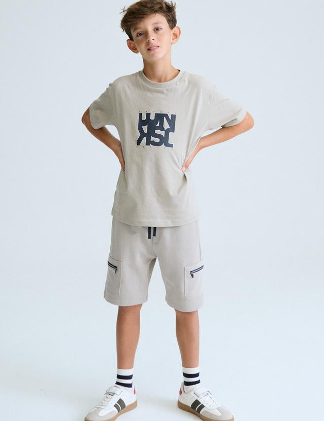 Maglietta lettere basic ragazzo 