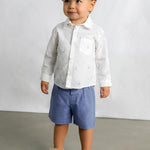 Camicia in lino manica lunga neonato 